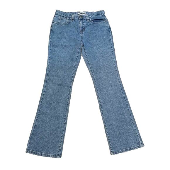 VTG Tommy Hilfiger Women Size 12 Denim Jeans Embroidered Pockets Boot Cut 32x32 - Picture 2 of 8